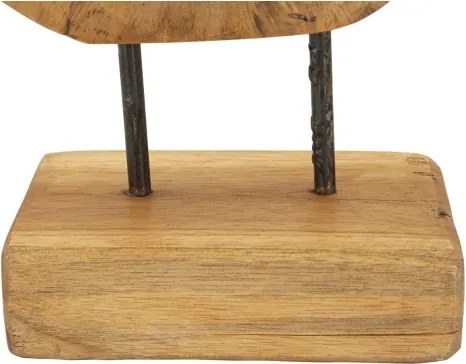 Scultura Hasi In Teak Riciclato Cm 28X10X38 (Pezzi Unici - Non Rip. In Serie)