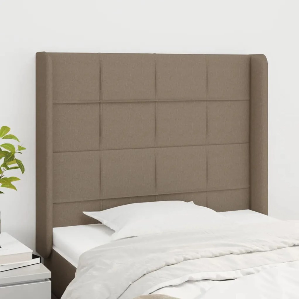 Testiera Ad Orecchio Tortora 93x16x118/128 Cm İn Tessuto /