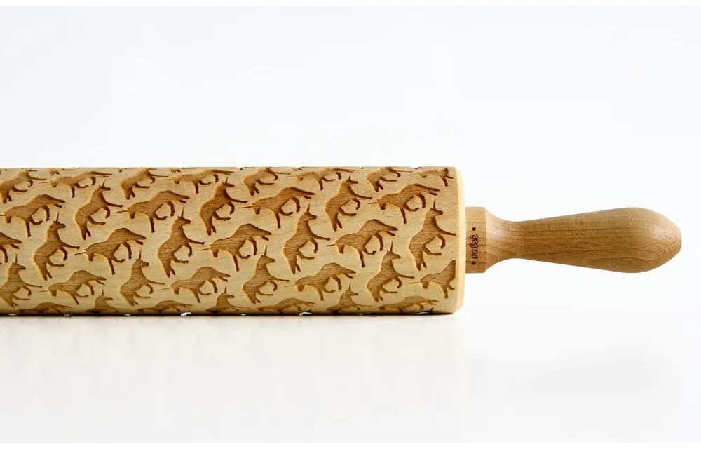 Rullo per pasta in legno goffrato Unicorns - Valek