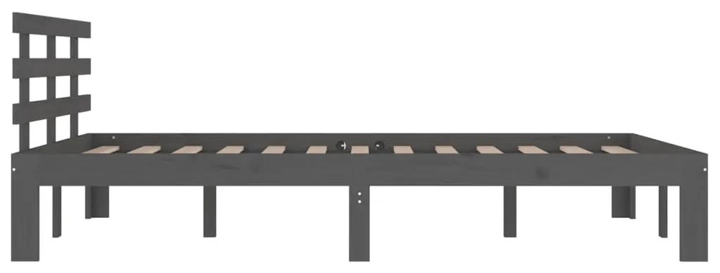 Giroletto grigio in legno massello 135x190 cm 4ft6 doppio
