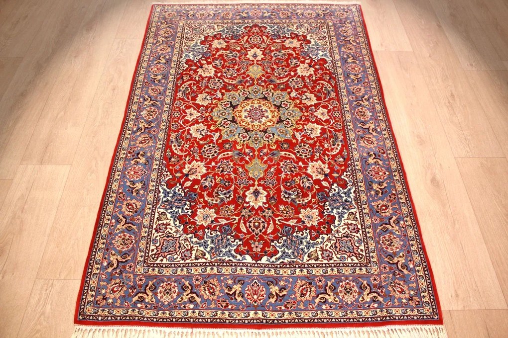 Isfahan Tappeto 110 x 160 (Iran) Annodato A Mano