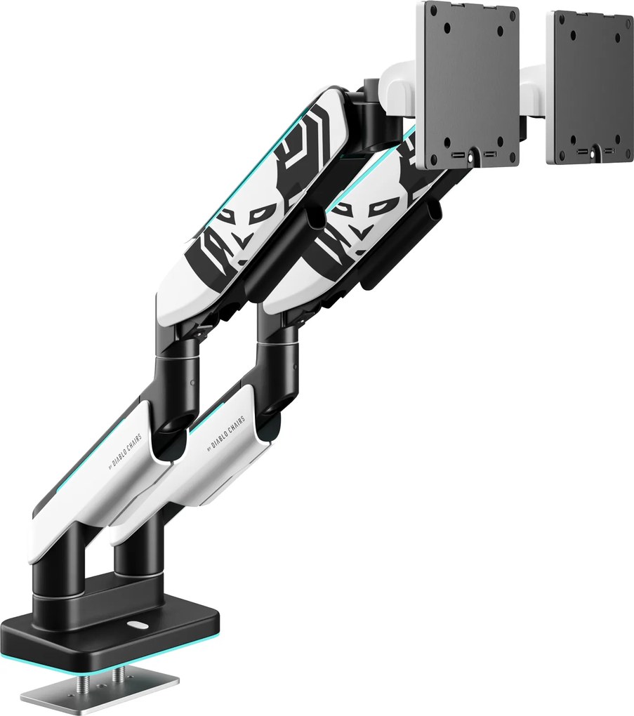 Supporto Doppio per Monitor da 49 Pollici Bianco e Nero X-Arm Dual RGB