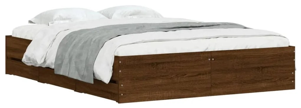 Giroletto cassetti rovere marrone 150x200 cm legno multistrato