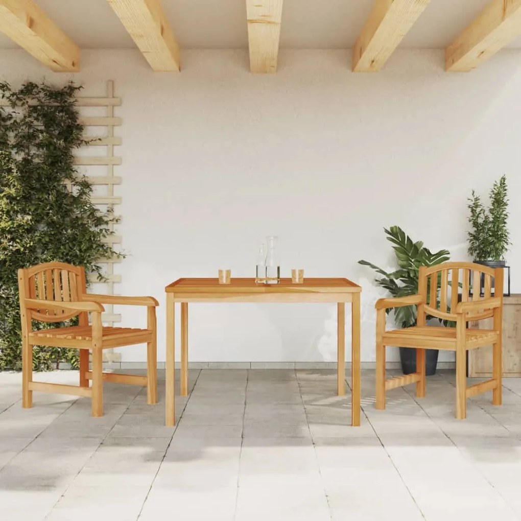 Set Da Pranzo Per Giardino 3 Pz İn Legno Massello Di Teak /
