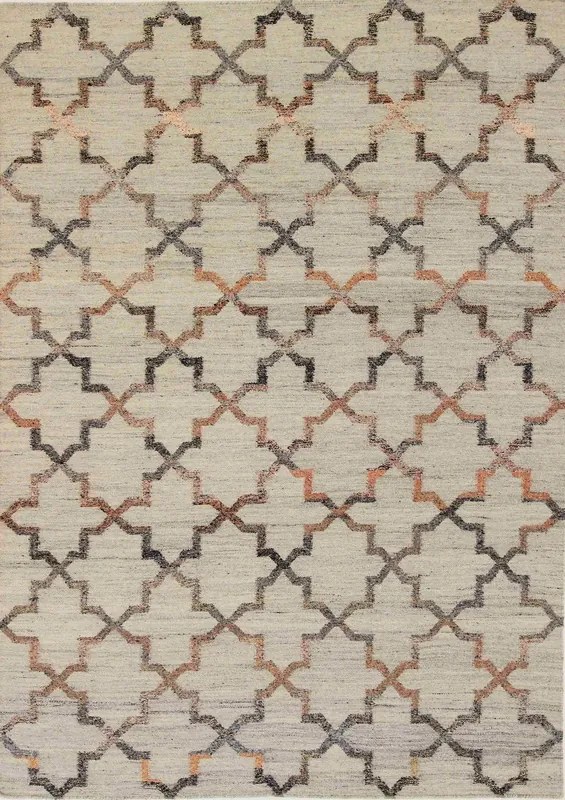 Kilim Tappeto 230 x 160 Marrone (Indian) Annodato A Mano