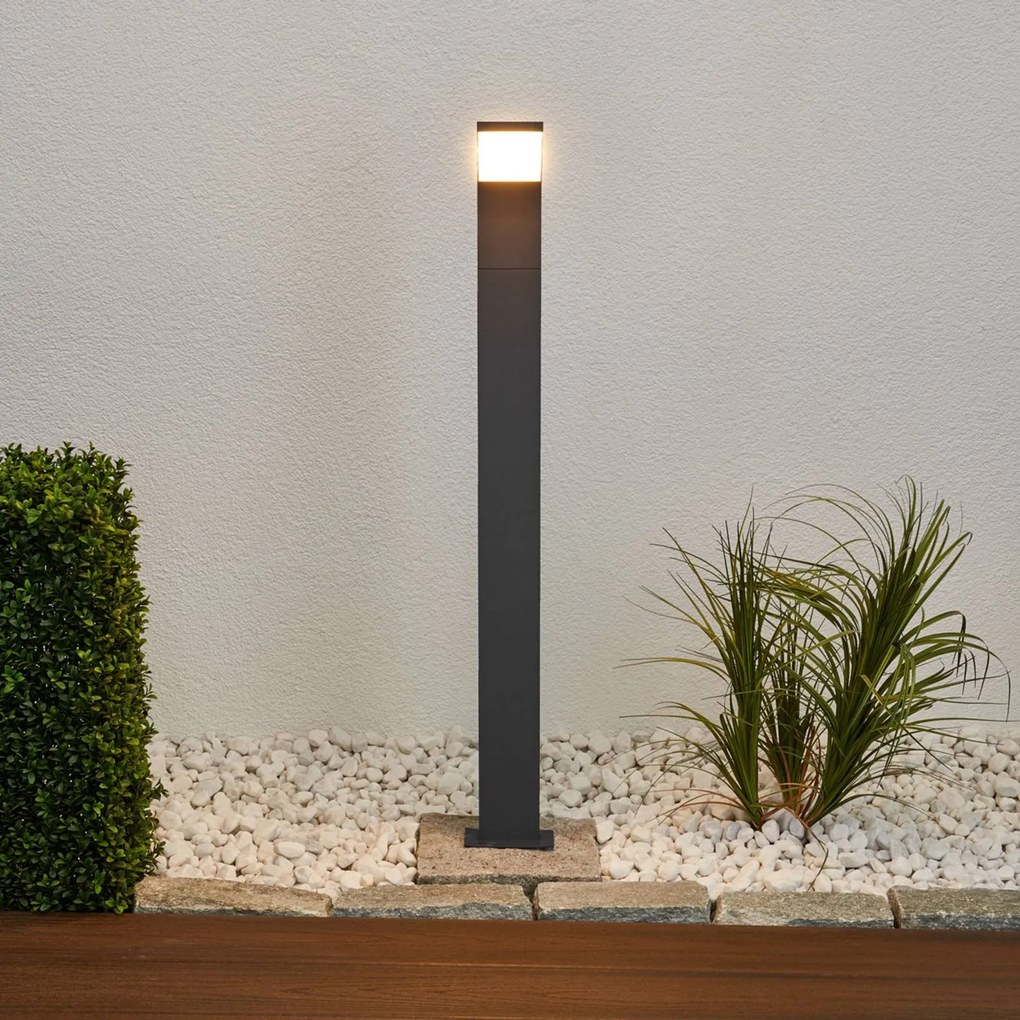 Lucande lampione a LED Timm, 100 cm, grigio grafite, metallo, IP54