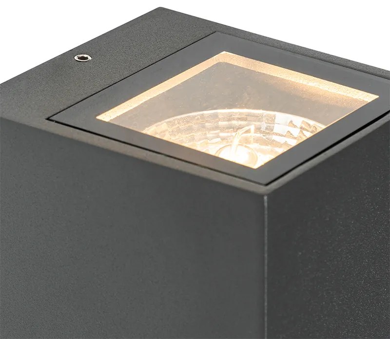 Applique da parete grigia 2 luci IP44 con sensore crepuscolare - Baleno