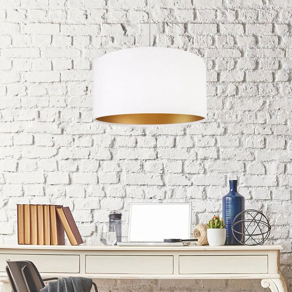 Maco Design Lampada a sospensione Salina, bianco/oro Ø 40 cm