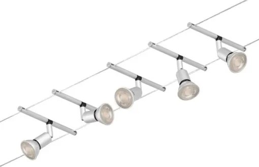 Paulmann 94442 - SET 5xGU5,3/10W Sistema a cavo completo SALT 230V cromo opaco