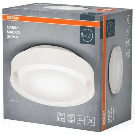 Osram - Plafoniera ORBIS MADRID 2xE27/10W/230V Ø 29 cm bianca