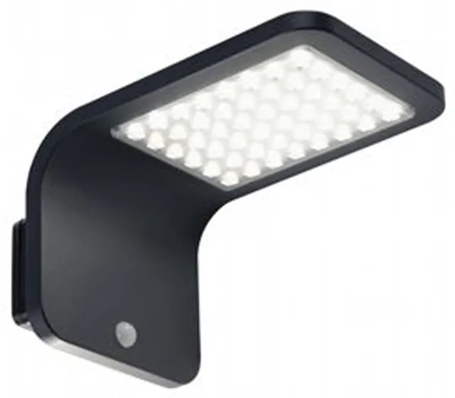 Applique Solare Moderna Street Alluminio E Termoplastica Nero Led 3W 4000K