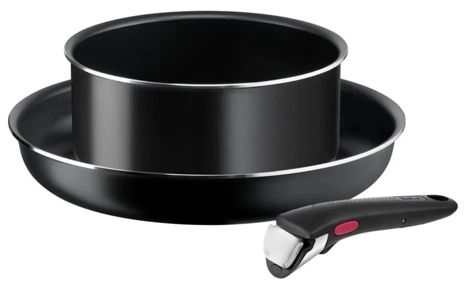 Tefal - Set 3 pezzi pentole INGENIO EASY COOK & CLEAN NERO