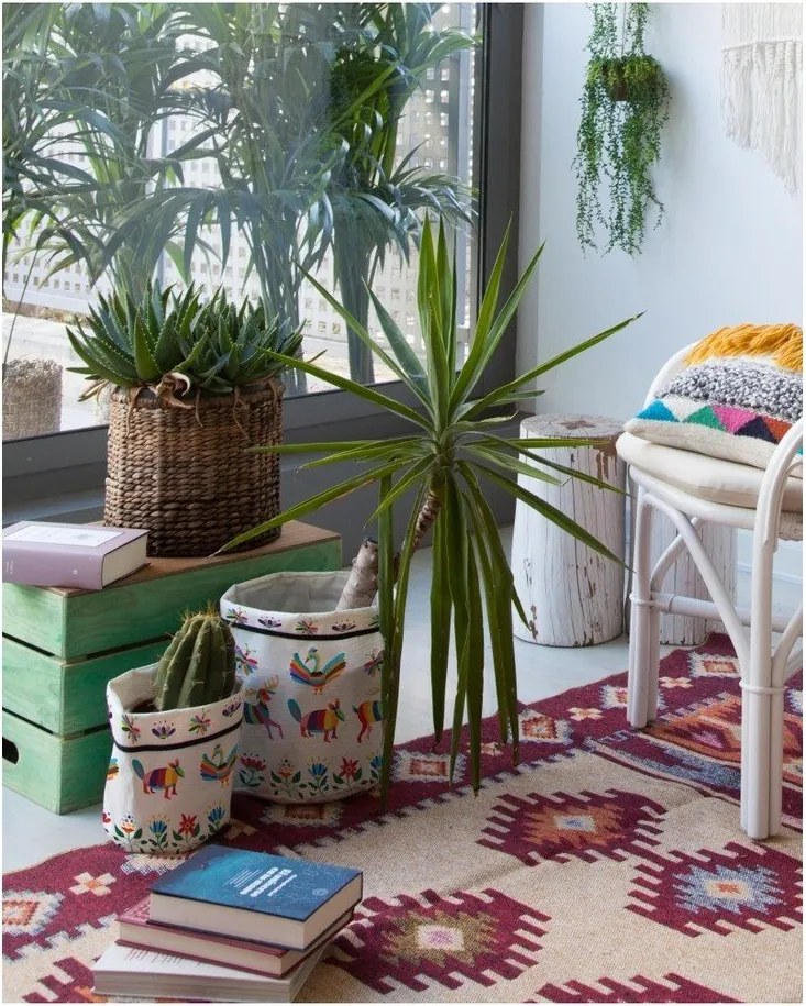 Coprivaso in stoffa in set da 2 pezzi ø 27 cm Animals Otomi - Madre Selva