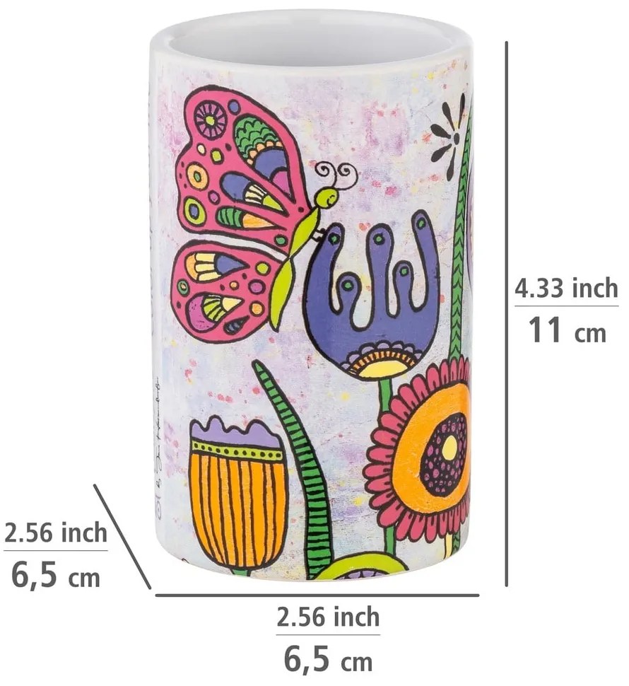 Tazza in ceramica per spazzolini da denti Rollin'Art Full Bloom - Wenko
