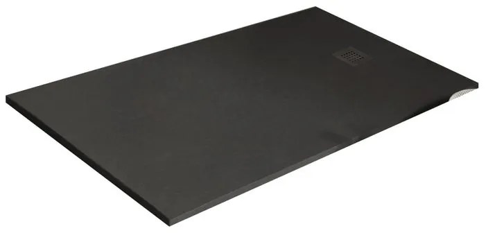 Piatto doccia in resina Strato nero L 100 x L 70 x H 2.5 cm effetto pietra