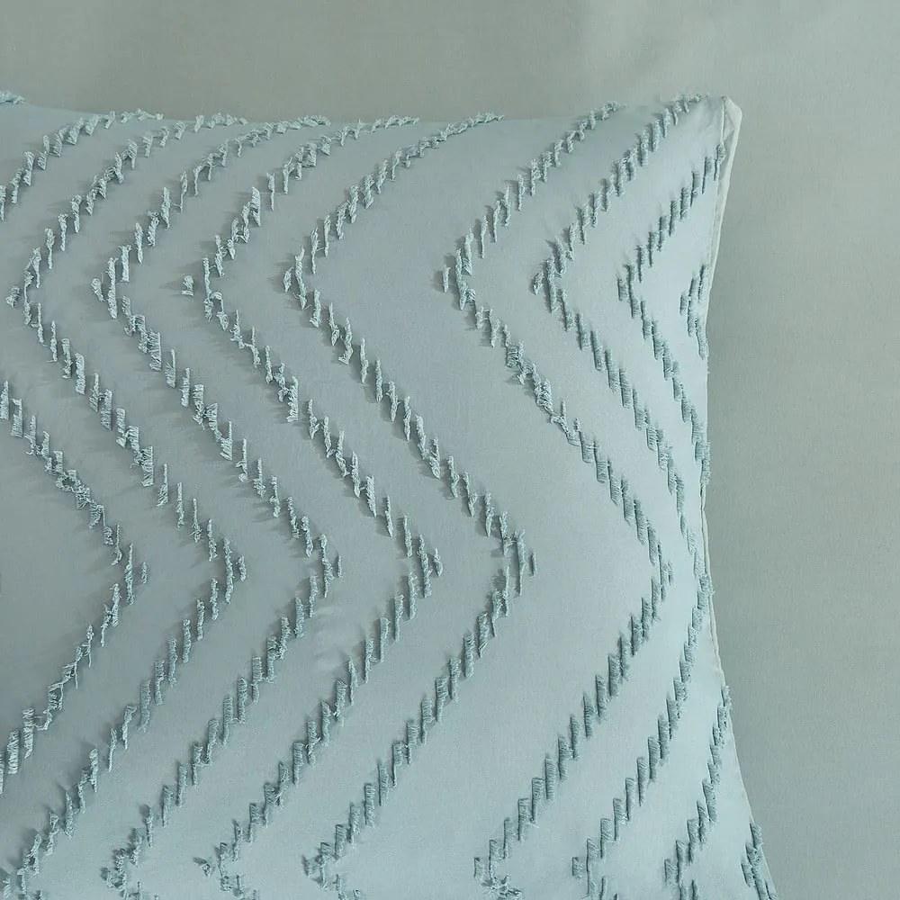 Copripiumino per letto singolo verde chiaro in microfibra 140x220 cm Pure Zigzag - Good Morning