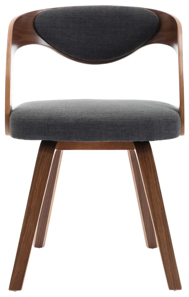 Sedie da pranzo 2 pz legno curvato e tessuto grigio scuro