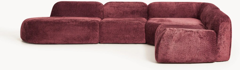 Divano angolare componibile XL in teddy-bouclé Wolke