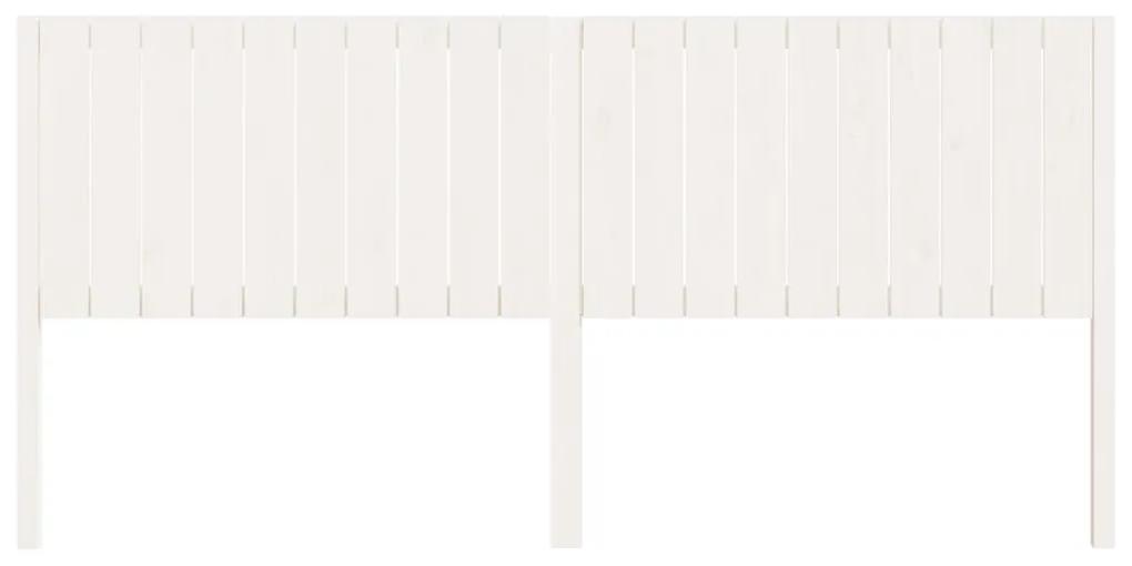 Testiera per Letto Bianca 205,5x4x100 cm Legno Massello di Pino