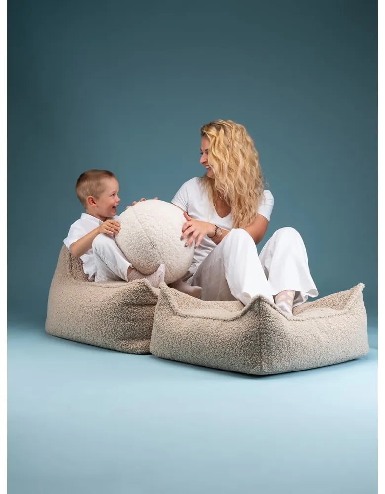 Pouf a sacco per bambini marrone chiaro con rivestimento in bouclé Chair – Wigiwama