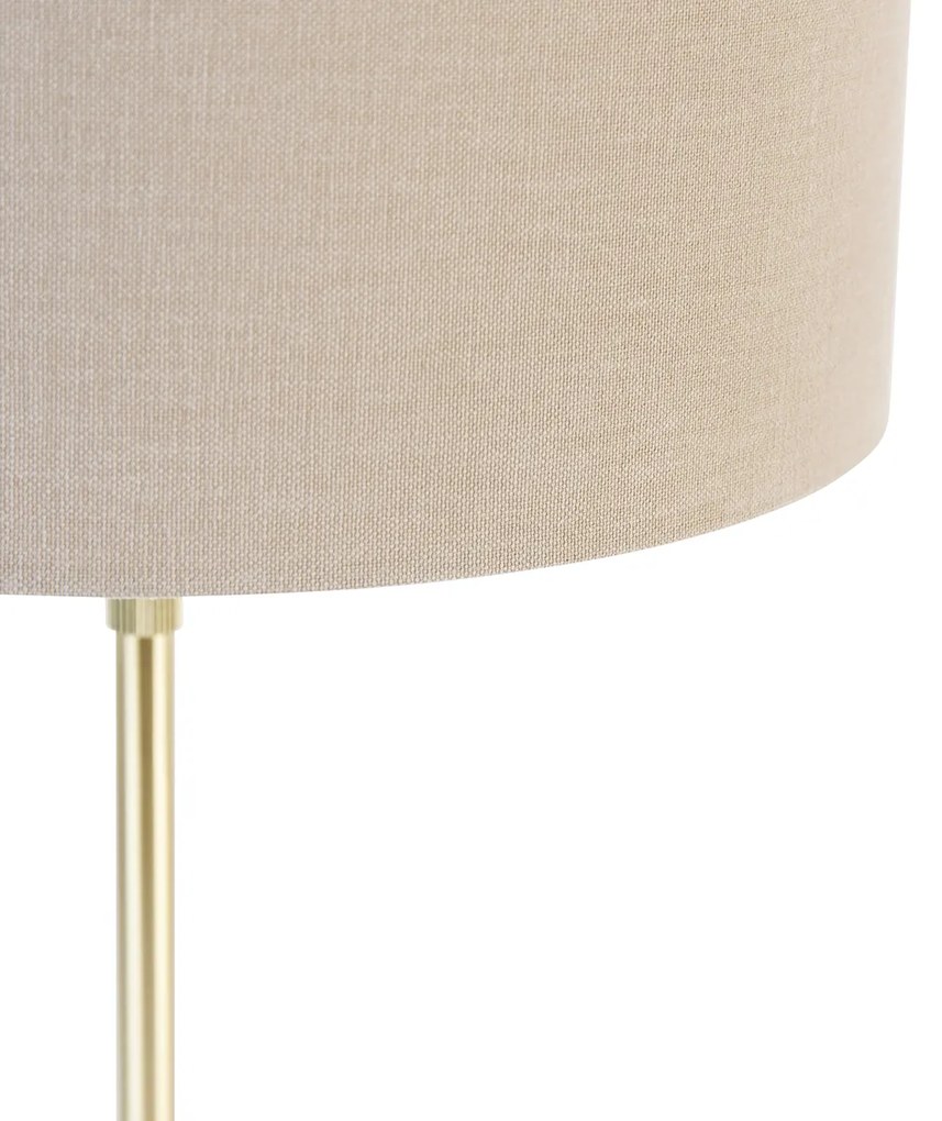 Lampada da tavolo dorata regolabile con paralume marrone chiaro 35 cm - Parte