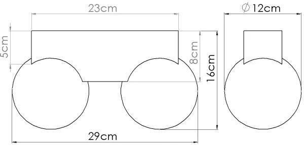 Sollux SL.1683 - Plafoniera BULBO 2xG9/8W/230V faggio/bianco