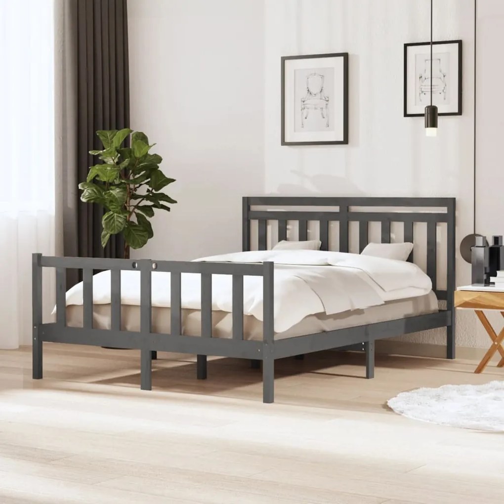 Giroletto Grigio 150x200 Cm King İn Legno Massello /