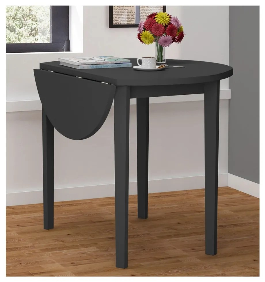 Tavolo da pranzo pieghevole nero Quer, ⌀ 92 cm Trento - Støraa