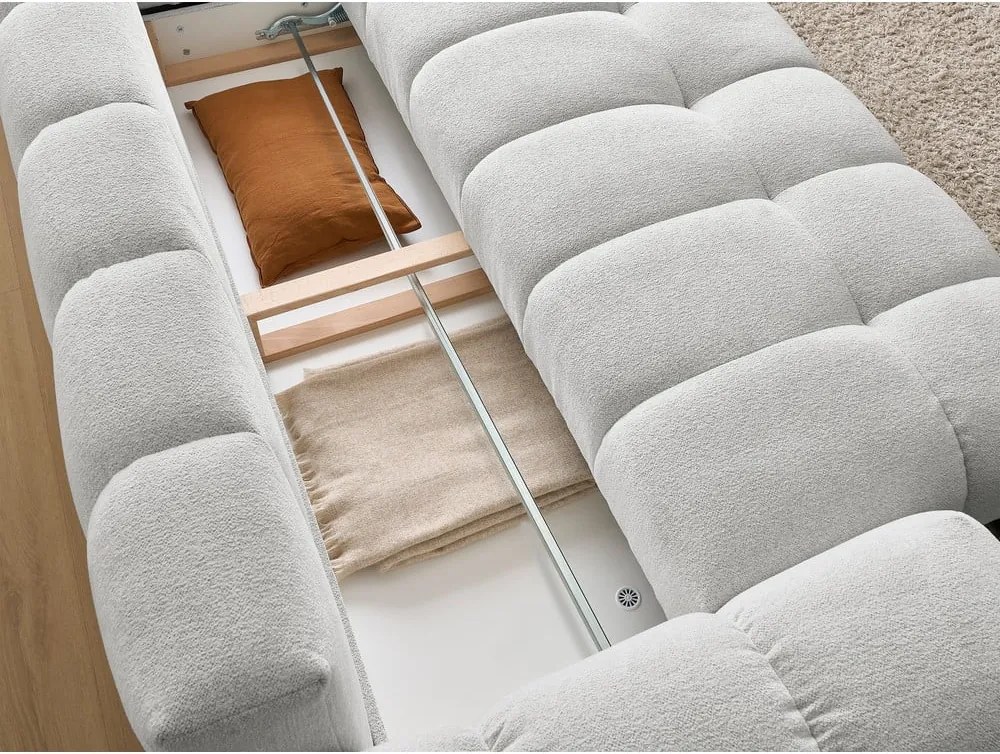 Divano grigio chiaro con rivestimento in ciniglia 278 cm Everest – Bobochic Paris