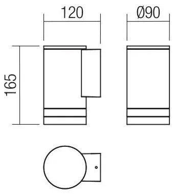 Redo 90517 - Applique da esterno CARGO 1xGU10/28W/230V IP54 antracite