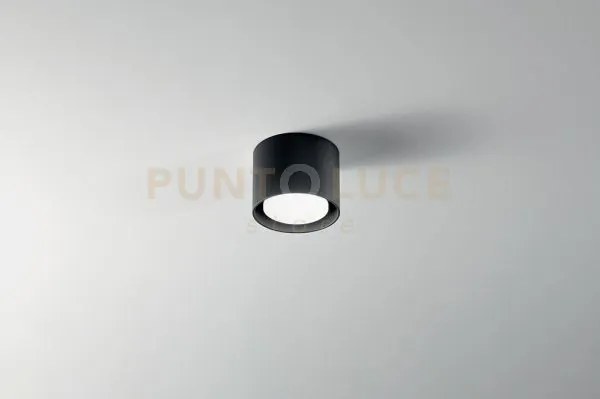 Plafoniera in alluminio verniciato nero geo 1 luce attacco gx53