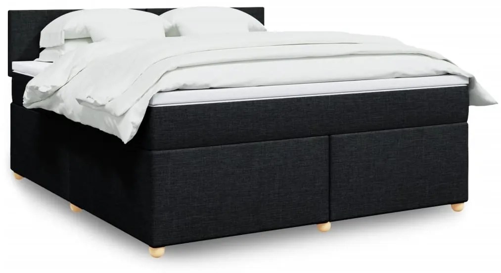 Giroletto A Molle Con Materasso Nero 180x200 Cm İn Tessuto /