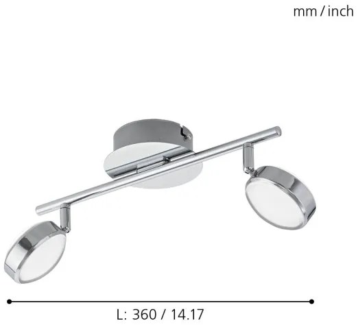 Eglo 95629 - Faretto LED SALTO 2xLED/5,4W/230V