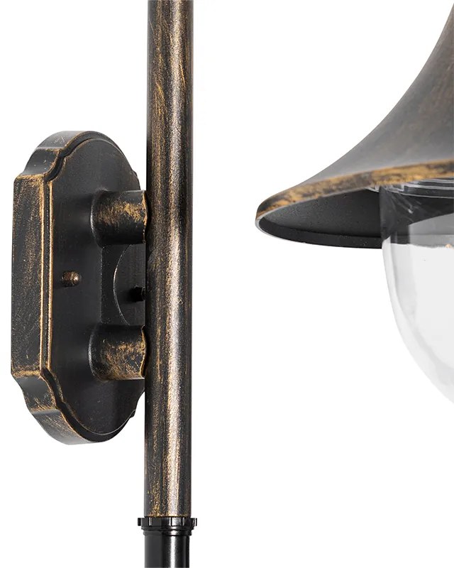 Lampada da parete per esterni oro antico IP44 con sensore di movimento - Daphne