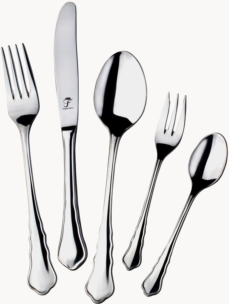 Set di 70 posate in acciaio inox lucido Chippendale, 12 persone
