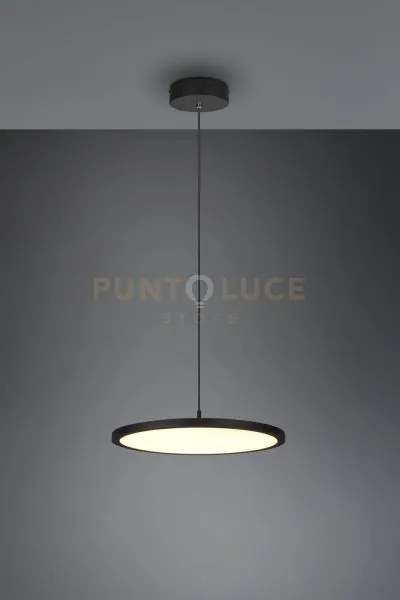 Tray sospensione led dimmerabile in metallo nero d. 40cm