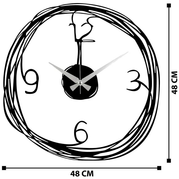 Orologio da parete 48 cm 1xAA nero