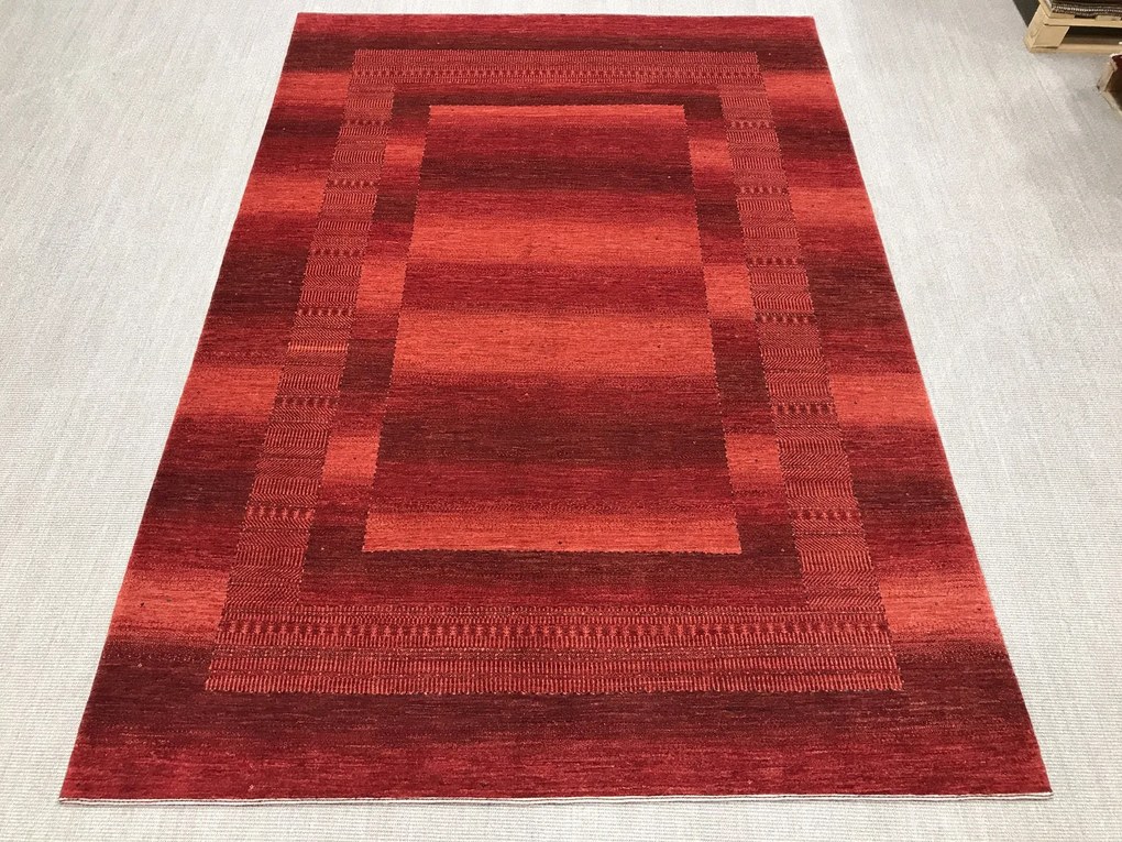 Loribaft Tappeto 210x300 Rosso (Iran) Annodato A Mano