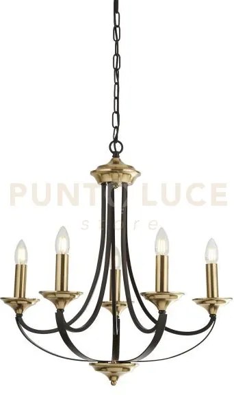 Pendente belfry 5lt - bronzo scuro e metallo marrone