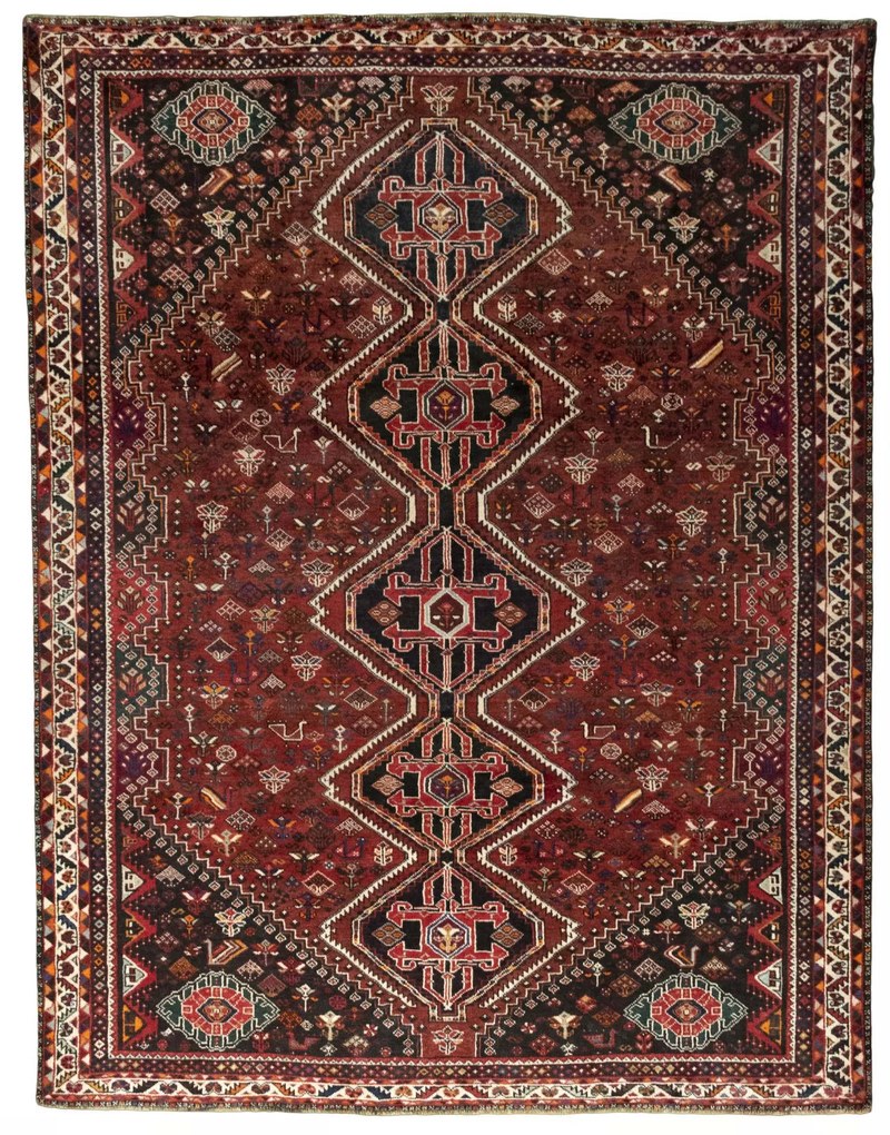 Shiraz Tappeto persiano 320 x 240 Rosso (Iran) Annodato A Mano