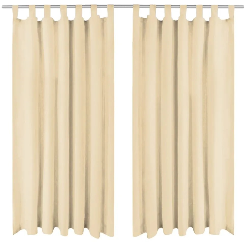 Tende İn Micro Raso 2 Pz Con Passanti 140x245 Cm Beige /