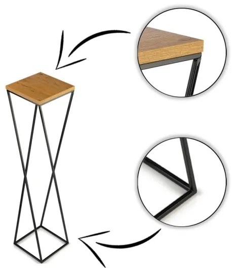 Portafiori LOFT 100x24 cm nero/marrone