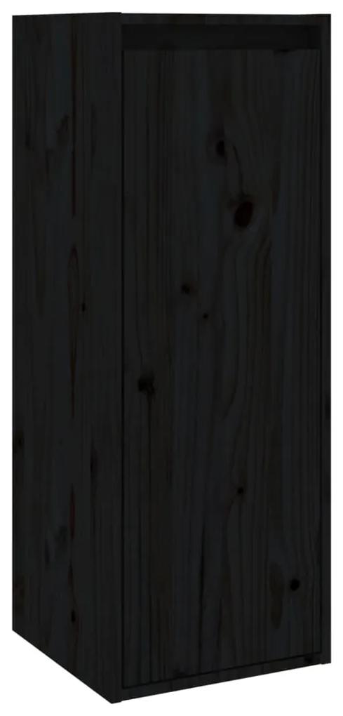 Pensile nero 30x30x80 cm in legno massello di pino