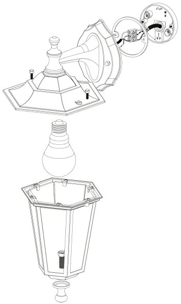 EGLO 22467 - Applique da esterno LATERNA 4 1xE27/60W nero
