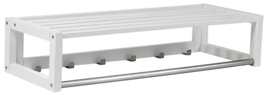 Attaccapanni bianco in legno di quercia con ripiano e 6 ganci Confetti - Rowico