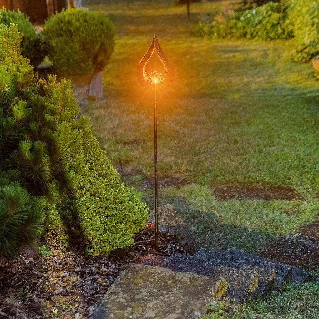 Lindby Yonca lampada LED solare 118 cm rame