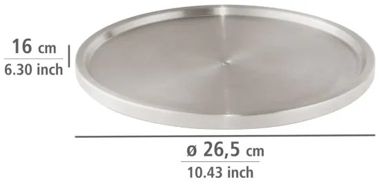 WENKO 2334100 - Vassoio in acciaio inossidabile 26,5x1,5 cm, inox/argento