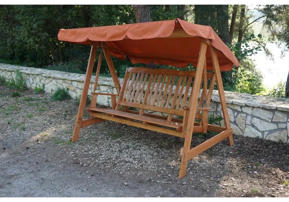 Altalena da giardino in legno marrone Luisa - Rojaplast