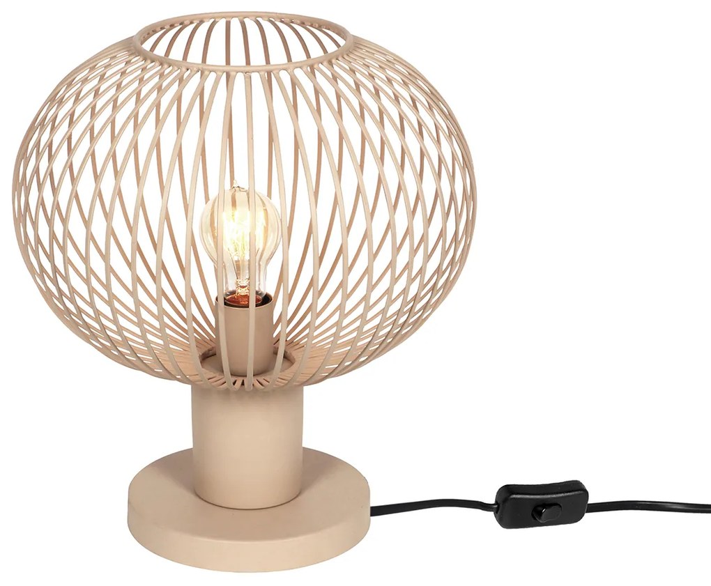 Lampada da tavolo moderna in filo metallico beige 33 cm - Gila