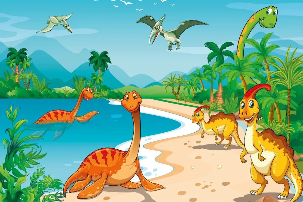 Carta da parati autoadesiva – Nel paese dei dinosauri